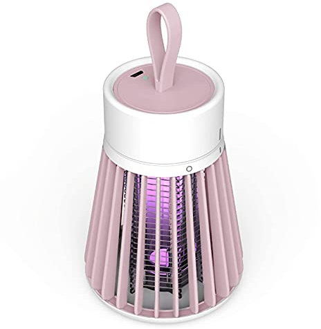 Mosquito Zapper Intérieur, Insecticide Portable, Anti-Moustique USB, Anti-Moustique Électrique Attrapant Les Moustiques, Moustique Électrique Mural Extérieur, Tapette Électrique, Rose, 5W