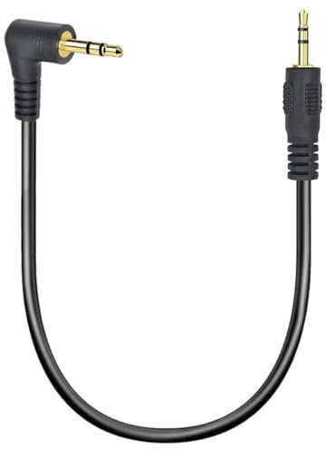 HUHANGGod 90Degree Right Angle 2.5mm Audio Aux Cable (30 cm) | 3Poles 2.5mm to 2.5mm Male to Male Subminiature Stereo Headset Headphone Jack Gold Plated Connector Wire Cord Plug Cable