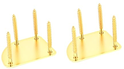 ibasenice 2sätze Guitar Neck Plates Goldene Halsverbindung Platten Stabile Metall-halsplatten Für Gitarre Und Bass Einfache Installation Inkl Schrauben Leicht Und Tragbar