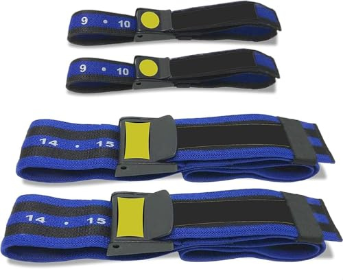 Blood Flow Restriction Bands per braccia gambe glutei Occlusion Training guadagnare muscoli senza peso pesante, cinghie elastiche a sgancio rapido (4, blu)