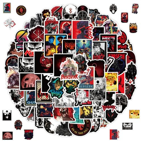 100 adesivi anime Berserk Stickers, Classic Anime, impermeabili, per bagagli, laptop, skateboard, moto, bicicletta, scrapbook