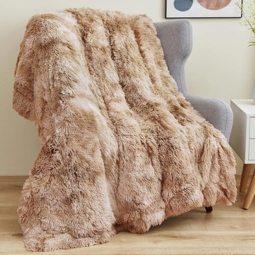 Wajade Kunstfelldecke – Sherpa Schafdecke – Comfort Luxuriöse Flauschige Kuscheldecke – weiche Decke für Couch und Bett – 160 x 200 cm –Camel Color