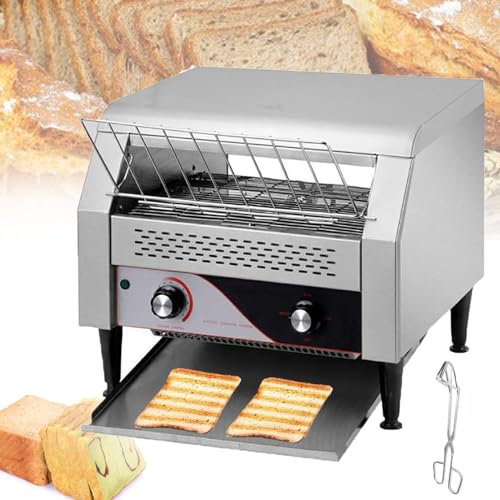 SaryEdge Grille-Pain Professionnel, Machines à Pain grillé, Machine à Grille-Pain rotative, Grille-Pain à convoyeur Commercial en Acier Inoxydable 300 tranches/Heure, pour Restaurants, b(
