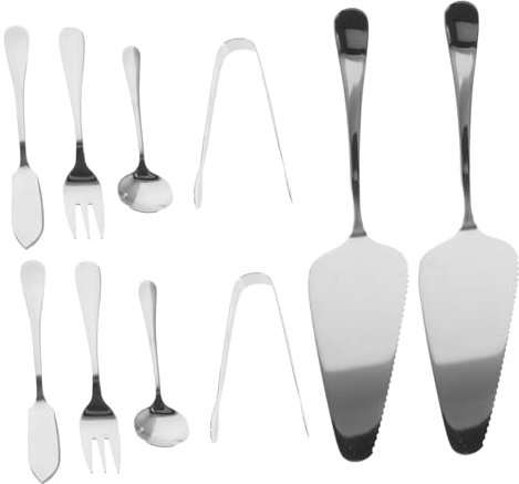 ABOOFAN 16 Pièces cuillère et fourchettes à gâteau kitchen gadgets outils de cuisine cuillères argenterie poêle couverts de table spatule à gâteau de cuisine outils de coupe de gâteau