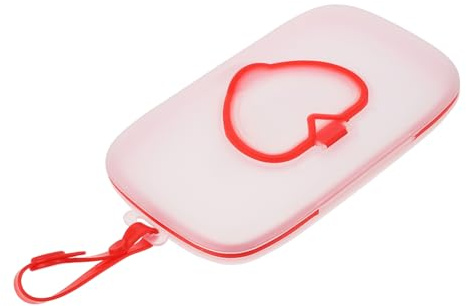 Tragbare mit Knopfverschluss Feuchttücherbox aus Pp | Schlanke Kasten in Rot, Wiederverwendbar, für Wickeltaschen, Einkaufstaschen und Kinderhochstühle
