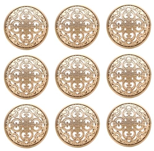 30 Stücke Gold Knöpfe mit Schaft Goldene Knöpfe zum Annähen 18Mm Vintage Gold Nähknöpfe für Blazer Anzüge, Uniform und Jacke