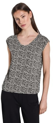 Street One A323166 Maglietta in Jersey Stampata, Nero, 50 Donna