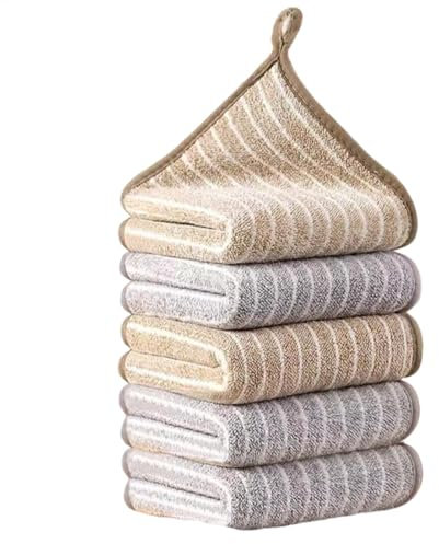 Strofinacci da cucina, 5 pezzi stracci da cucina, potenti strofinacci per piatti, morbido tessuto assorbente, panno per la pulizia ad asciugatura rapida per lavare i piatti, 30 x 30 cm