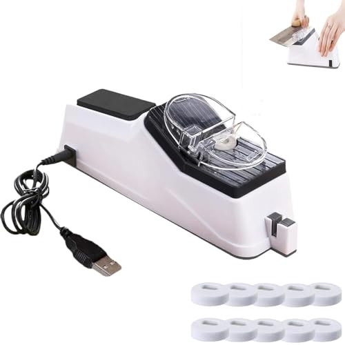 Surudoisharp Pro Electric Knife Sharpener,Surudoisharp Pro Knife Sharpener,Automatic Sharpener with Protective Cover,Multifunctional Double Sided Portable with Protective Cover