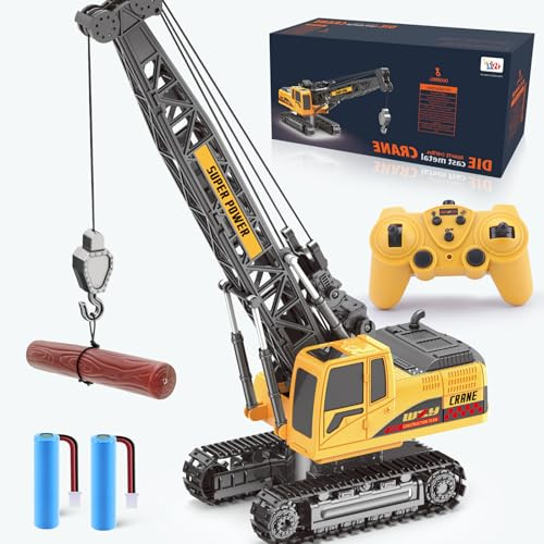 Jiakora RC Tower Crane Die Cast Truck Hoist Dragline 1:14 Scale 2.4GHz Remote Control Engineering Lift Model Truck Crawler Loader Excavator Bulldozer Construction Children's Toys for Boys & Girls