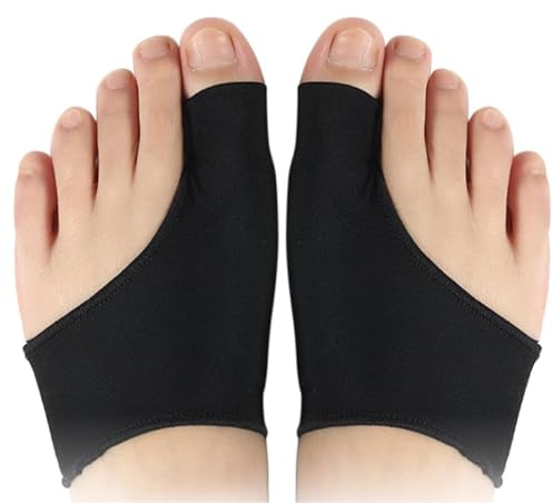 Ruayia Hallux Valgus Socken, 1 Paar Ballenzeh-Korrektoren, Korrektur Bandage Socken, mit integrierten Silikongel-Polster zur Schmerzlinderung bei Hallux Valgus - Schwarz