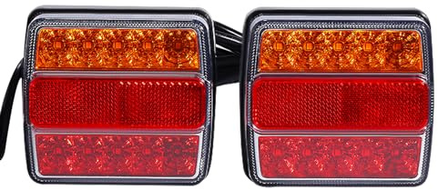 CHERIPOLI 12V 7 Polig LED Rückleuchte Set, Lichteinheiten Rückleuchten Anhängerbeleuchtung komplett, für Auto LKW Wohnmobil Wohnwagen