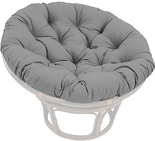 Cojín redondo grueso suave y cómodo para silla de jardín, lavable, para balancín giratorio, color gris sólido, 100 x 100 cm, ideal para uso doméstico y exterior