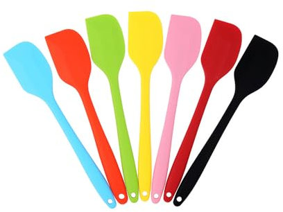 Lot de 7 spatules en silicone antiadhésives pour la cuisine, la pâtisserie et le mélange (petit)