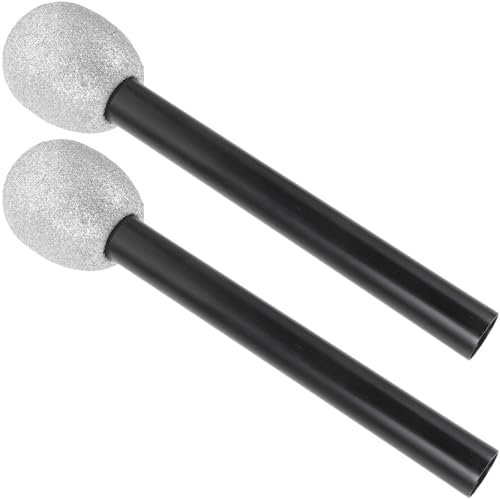 Beaupretty 2 pièces Microphone Factice Mousse avec Paillettes Accessoire Scénique Garçon Fille pour Fête Performances et