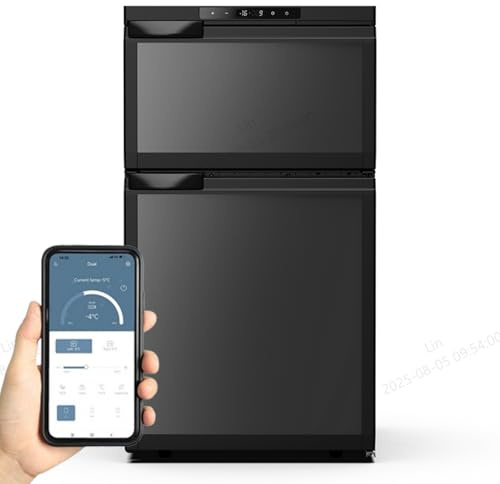 GEARFLOW DR80 80L 12/24v Compressor Fridge,Camping Freezer with APP Control,12V/240V Dual Voltage,-20℃ to 20℃ Ultra-Quiet Campervan Fridge for Travel, Outdoor Adventures & Home Use