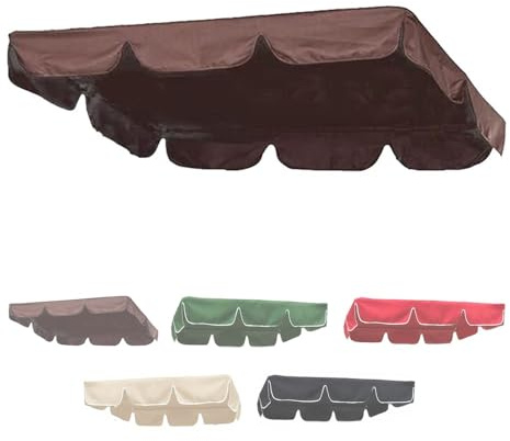 Toldo de repuesto universal para columpio Hollywood 190 x 120, 190 x 132, 195 x 125, 210 x 145 cm, cubierta impermeable para exteriores (marrón, 64 x 45 pulgadas, 164 x 114 cm)
