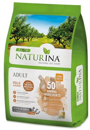 NATURINA Élite - Alimento completo para perros adultos (37 %) Low Mono Grain * Formula - Saco de 12 kg - Alimento completo para perros adultos de todas las tallas de 5 a 50 kg