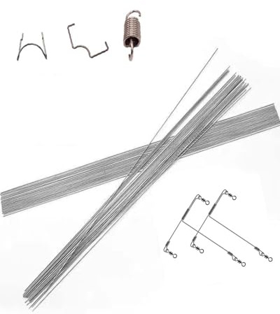 Juego de alambre de resorte de acero inoxidable 304 - Alambre rígido for proyectos de bricolaje, 20 piezas, 0,2 mm - 5,0 mm, 500 mm de longitud(0.8mm)