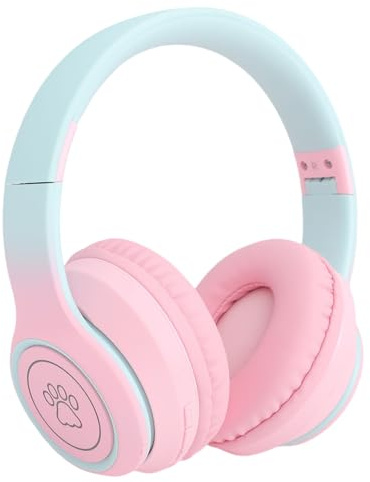 Cuffie con Cancellazione Attiva del Rumore, Cuffie Wireless Sopra l'orecchio, da Gioco Cablate da 3,5 Mm con Microfono con Cancellazione del Rumore, per Viaggi di Lavoro in Ufficio (PINK)