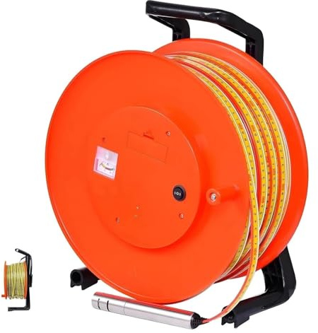 Indicateur de niveau d'eau de 10 m, sans dispositif d'affichage, indicateur de niveau d'eau de puits, mesure du niveau d'eau avec sonde fixe et ruban en acier for puits, forages