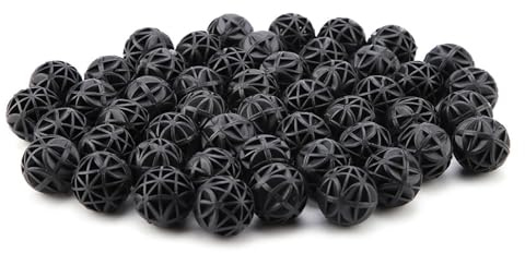 Pssopp 50Pcs Bio Porous Filter Media Biochemical Balls with Cotton for Fish Tank Pond Aquarium Waterfall Fountain - 16mm