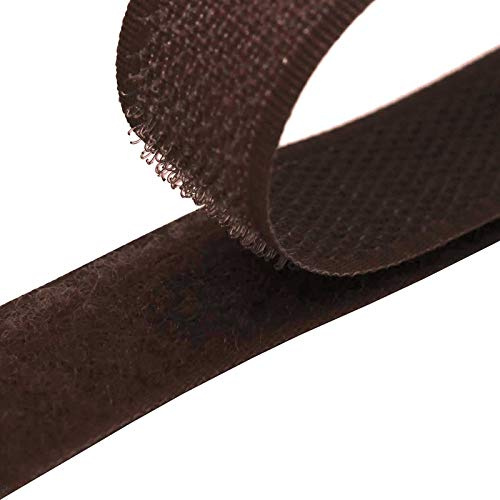25m Klettband zum Nähen 20mm Flausch- & Hakenband 50 Farben Klettverschluss, Größe:20mm, Gurtband:161 braun