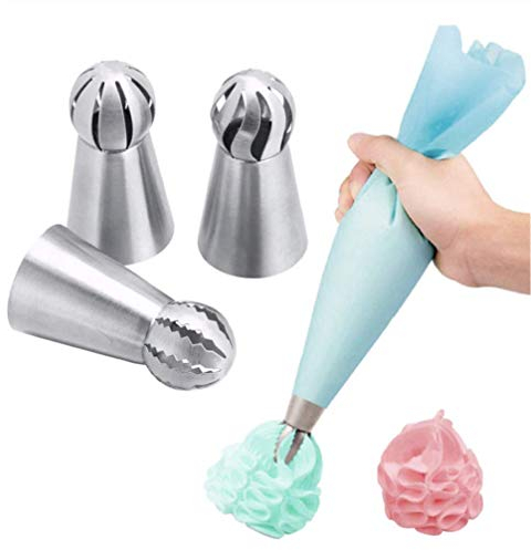 Kit di decorazione per torte kit di decorazioni per glassa beccucci russi sacchetto per pasticceria in silicone per tubazioni color crema ugelli in acciaio inox per decorare torte e dessert