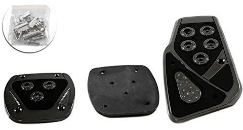 Sportpedale Pedalset Universal Pedalauflage für Schaltgetriebe Fahrzeuge Sportpedalset Pedalabdeckungen Chrom Schwarz
