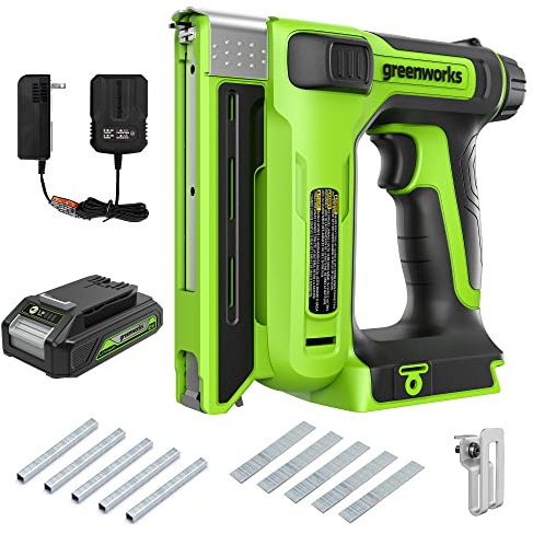 Greenworks Cucitrice a corona da 24 V 3/8 con batteria da 2 Ah e caricabatterie da 2 A