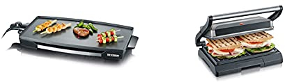 Severin Kg 2397 Piano Cottura Extralarge, 2052 Cmq, Di Superficie Cottura & Kg 2394 Bistecchiera/Grill/Sandwich-Toaster, Distribuzione Uniforme Del Calore, Piastre Antiaderenti