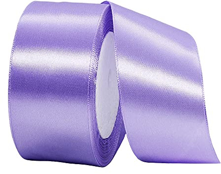 Ruban en satin violet clair de 40 mm d'épaisseur pour emballage cadeau, travaux manuels, bouquets, mariage, voiture, cadeaux, gâteaux, décorations de Noël - 22 m