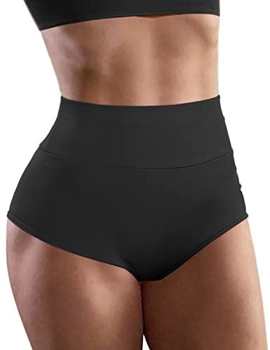 Women's High Waist Yoga Booty Shorts Workout Spandex Dance Hot Pants Butt Lifting Leggings Rave Outfits Black