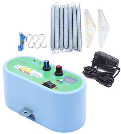 Hängende elektrische Wiegensteuerung,Lightakai 8W Geräuscharm einstellbarem Elektrische Babyschaukel Babywippe Controller mit 7 Stück Feder bis zu 21 kg für Babywiege und Babyhängematte,Grün