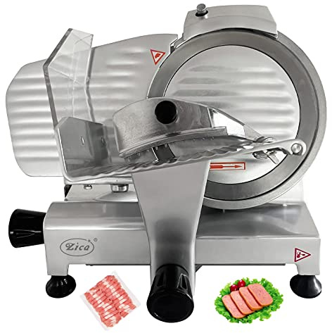 9 Premium Chromium-plated Steel Blade Electric Deli Meat Cheese Food Slicer Commercial and for Home Use 120W Zica 220JS [ETL]