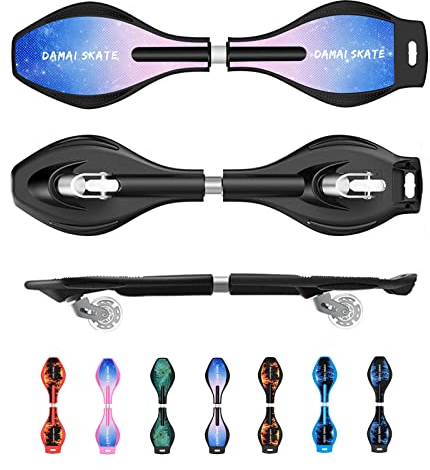 Bueuwe Waveboard Kinder ab 10 Jahre, Streetsurfing Waveboards Snakeboard mit ABEC-7 Kugellager und Leuchtrollen, Skateboard für Mädchen Junge und Anfänger, 86x23x9 cm,6