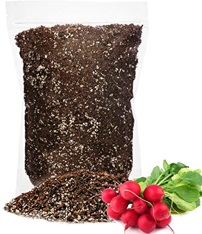 GARDENERA Premium Organic Potting Soil for Radish - (4 Quart Bag)