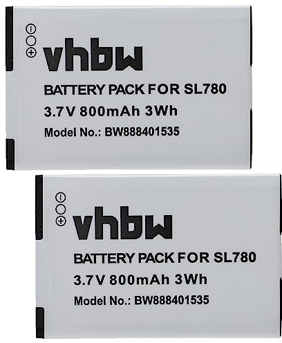 vhbw 2X Akku kompatibel mit Siemens Gigaset SL350, SL350H, SL450, SL400A, SL400, SL400H schnurlos Festnetz Telefon (800 mAh, 3,7 V, Li-Ion)