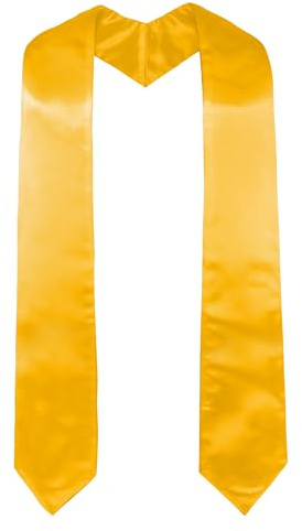GraduatePro Plain Graduation Stole for Unisex Adults Sash 60/72 Long 16 Colors (Gold, 72)