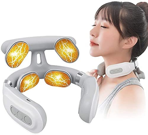 Neck Massager for Neck Pain,Intelligent Portable Neck Massager with Heat Function,USB Charging Neck Relax Massager,Massage at Home,Outdoor,for Women and Men