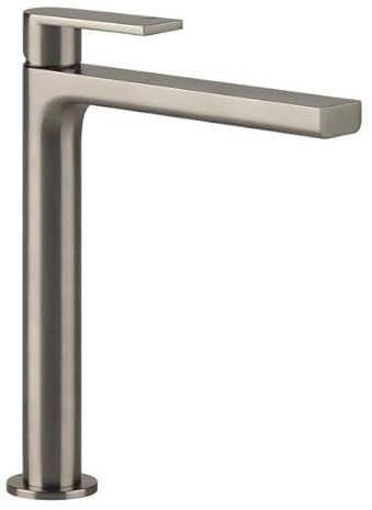 Miscelatore monocomando per lavabo Gessi Emporio Via Manzoni, versione alta, senza scarico, sporgenza 212 mm, 38609, Colorazione: Ottica Finox