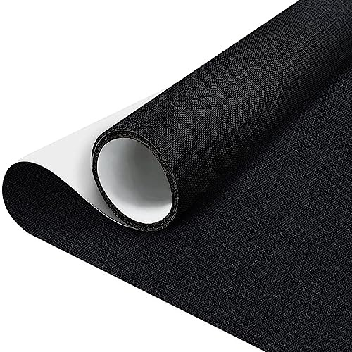 Stoff Reparatur Patches Selbstklebend 40x200cm, Leinenstoff-Reparaturflicken Schwarz, Stoffe-Reparaturaufkleber, Leinenstoff Selbstklebend für Autositze, Vorhang, Kopfteile, Möbel, Sofa
