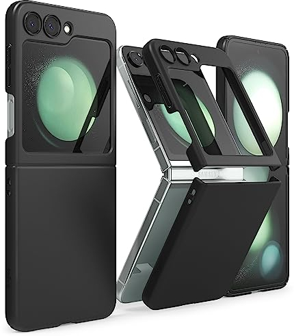 Ringke Slim Case Kompatibel mit Samsung Galaxy Z Flip 5 Hülle, Dünn Hart PC Mattierte Textur Kratzfest Handyhülle für Z Flip 5 5G - Schwarz