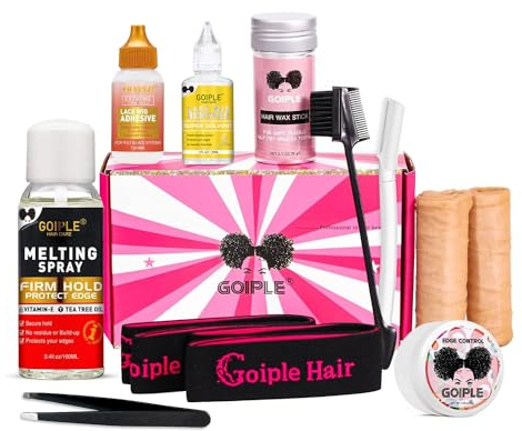 Melting Spray Wig Strong Hold Lace Glue Hair Glue for Lace Front Wigs, Extra Hold Wig Glue Lace Front Lace Melting Spray for Wigs Kit with Wig Glue Remover Hair Wax Stick Edge Control Wig Band