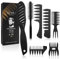 Brosse Cheveux Homme,DUAIU Peigne Cheveux pour Homme 7 Pièces, Brosse à Cheveux Démêlante Ventilée,Brosse à Cheveux Ronde,Peigne à Dents Larges,Peigne à Textur Pour Coiffure
