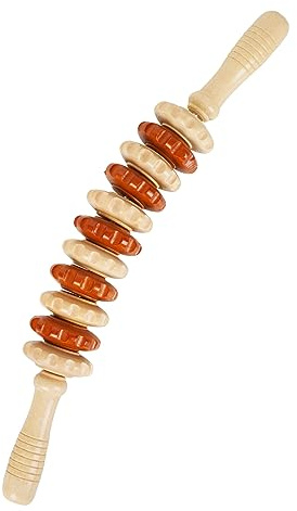 Whchiy Massageroller Holz Anti Cellulite Massage Massage Roller, Zweifarbig | RüCken MassagegeräT MassagegeräT Mit Griff Zum LöSen Tiefer Gewebe
