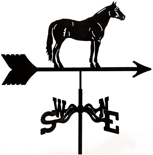 Girouette en métal pour Animaux, girouette de Jardin, Cheval, Toit extérieur, Montage sur Jardin, décoration de Cour, girouette Indiquant la Direction du Vent