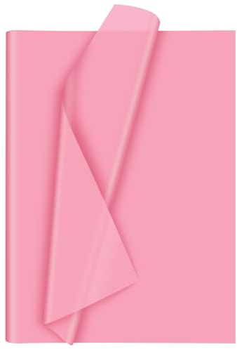 Morcheiong 60 Blatt rosa Seidenpapier Kunst Geschenkverpackung Bulk für DIY Kunst Handwerk Blumen Geburtstag Valentinstag Hochzeit Party Festival (50 x 37 cm)
