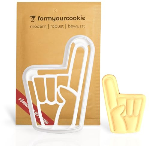 High Five Finger Ausstechform für Kekse Plätzchen Fondant, hochwertige Fußball Schaumstoff Finger Keksausstecher, 100% nachhaltig, detaillierte Keks Stempel, Ausstecher EM Ton, Keksschneider EURO