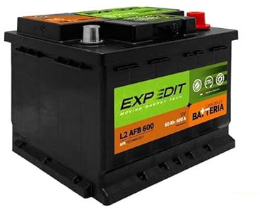La Casa della Batteria Batteria Auto Expedit Moving Energy Tech Batteria 12v Batteria Auto 60Ah 600A Start&Stop AFB L2 TR600 DX 24.2×17.5×19 cm Senza Manutenzione Pronta all'Uso Made in Italy